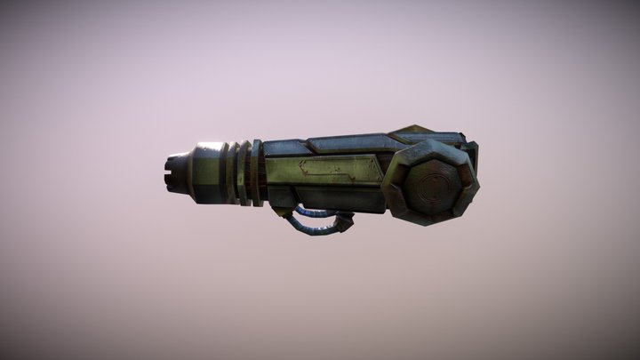 Arm Cannon Low poly game ready model 3D Model