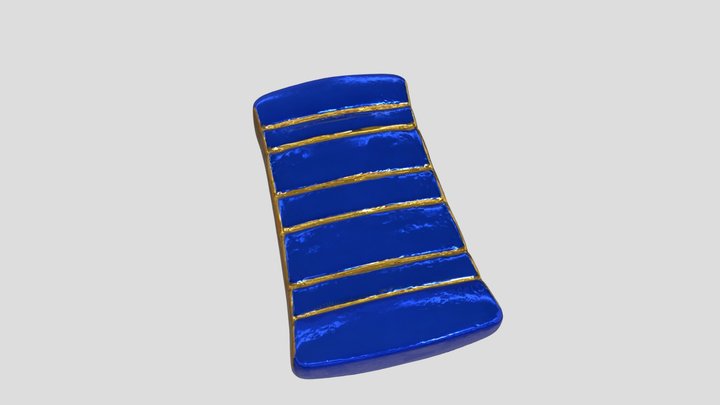 Blue Steps with Gold Trim 3D Model