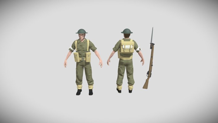 Tommy Atkins Low Poly Character 3D Model
