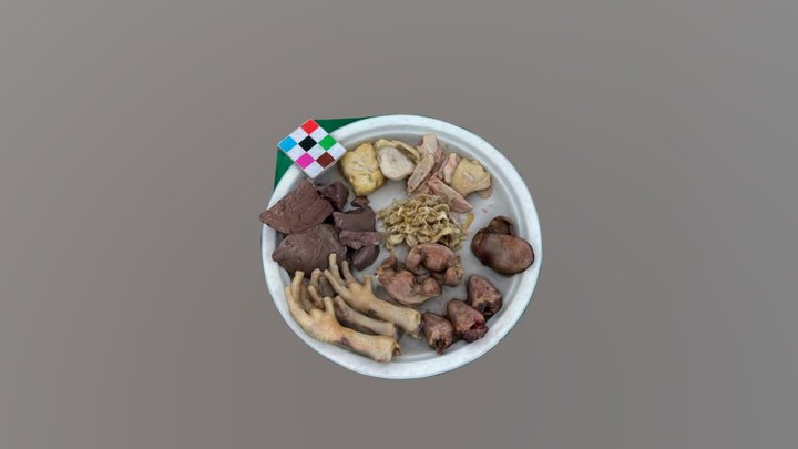 雞心、雞爪、鴨血、雞胸肉、雞里肌、雞腿肉、雞絲、雞胗、雞肝 各1Ex 3D Model
