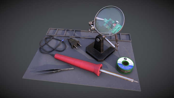 Old Soldering Workstation 3D Model