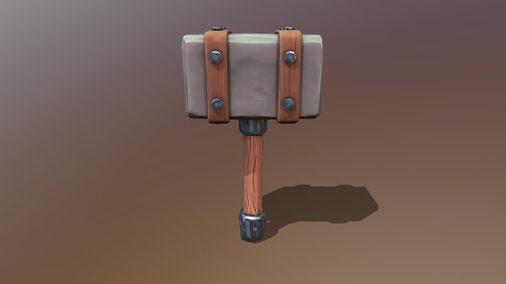 Stylised Hammer 3D Model