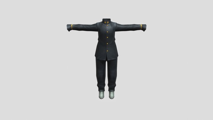 Japanese High School Style Uniform Male 3D Model