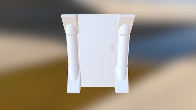 Wall (Pillars and Door) 3D Model