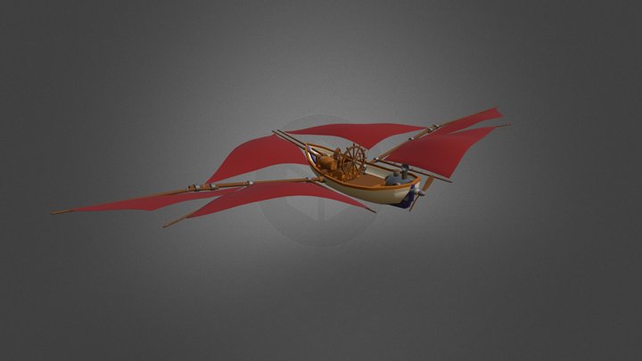 Steampunk Flying Ship 3D Model