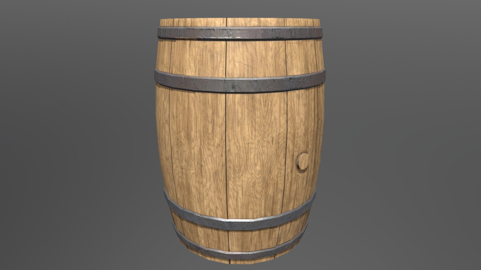 3D model Wooden Barrel - This is a 3D model of the Wooden Barrel. The 3D model is about a wooden box with a handle.