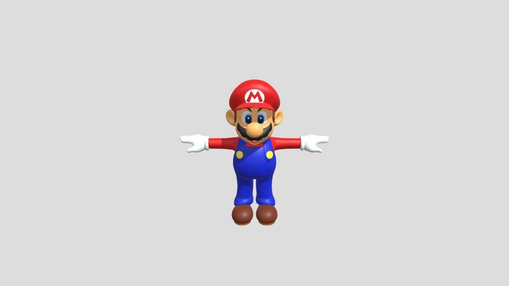 Custom Edited - Mario Customs - Mario N64 Era 3D Model