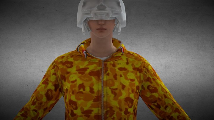 BAPE X PUBGM CAMO Female 1 3D Model