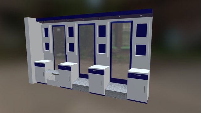 Salon Cutting Area 3D Model