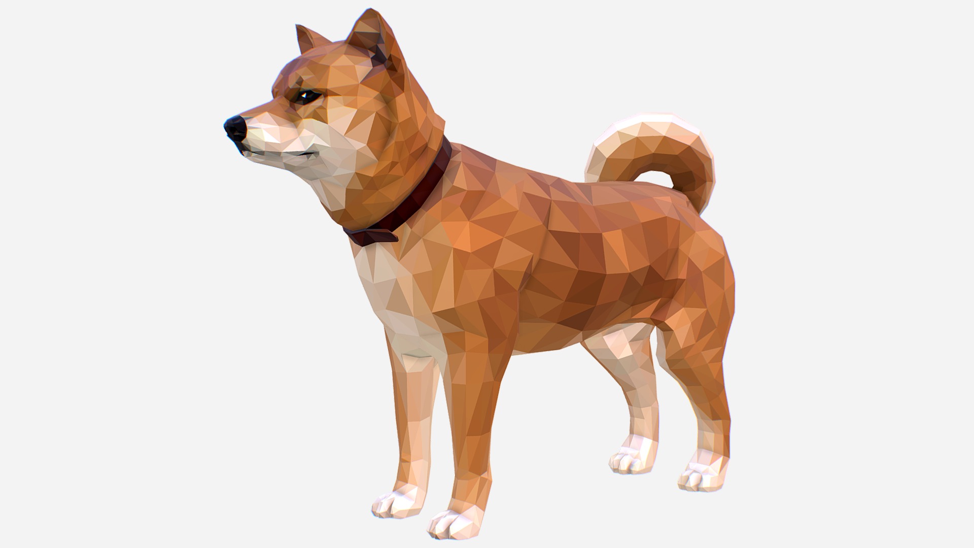 3D model Dog Redhead Low Polygon Art - This is a 3D model of the Dog Redhead Low Polygon Art. The 3D model is about a dog with a ball on its head.