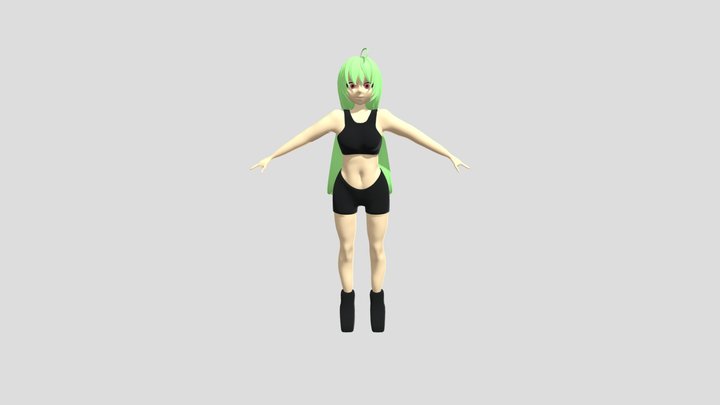 Anime Girl 3D Model
