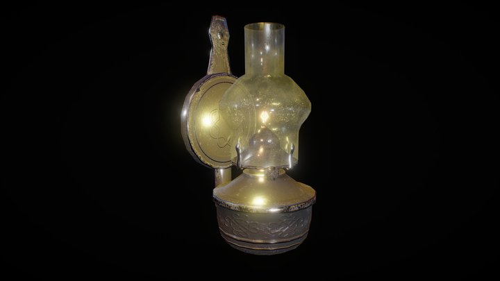 Vintage oil lamp 3D Model