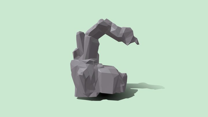 Detailed Low Poly Rock Arch 3D Model