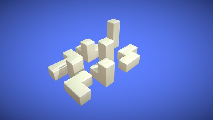 3x3 Puzzle Cube 3D Model