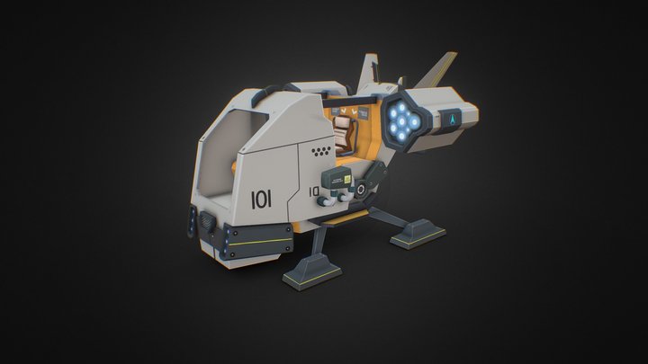 SciFi SpaceShip Test 3D Model