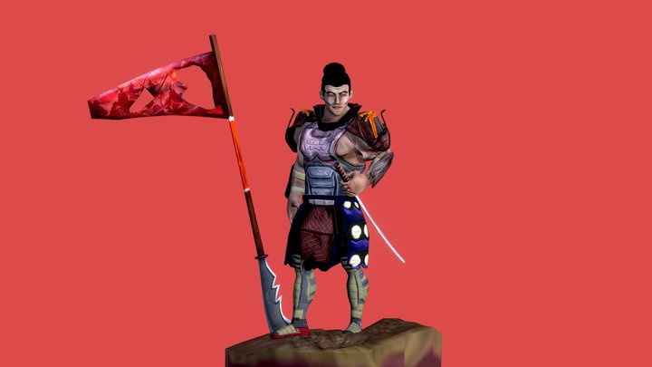 Samurai low poly 3D Model