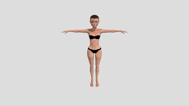 Female Cartoon 3D Model