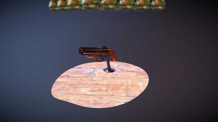 3d Stylized Gun 3D Model