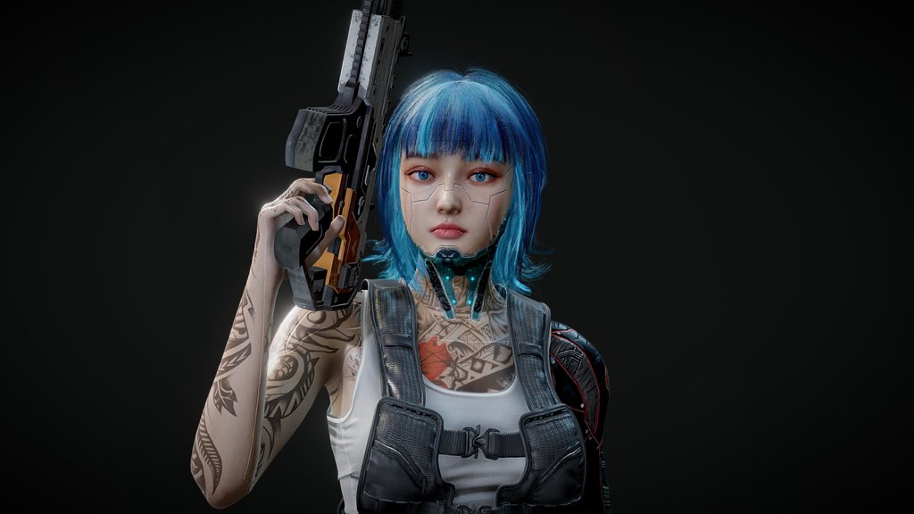Character Cyberpunk FREE 3d By Oscar Creativo