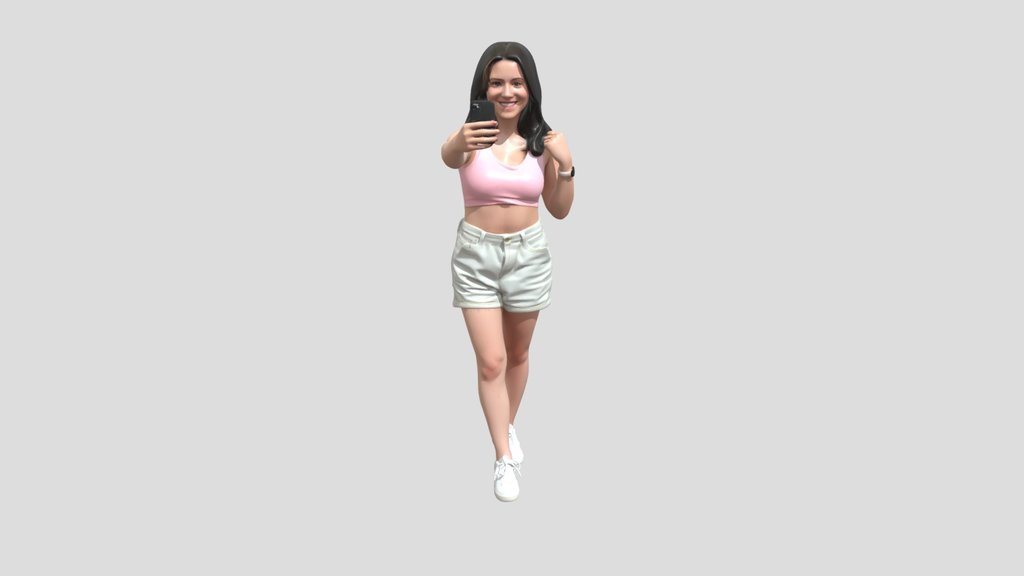Pink Crop Top Selfie