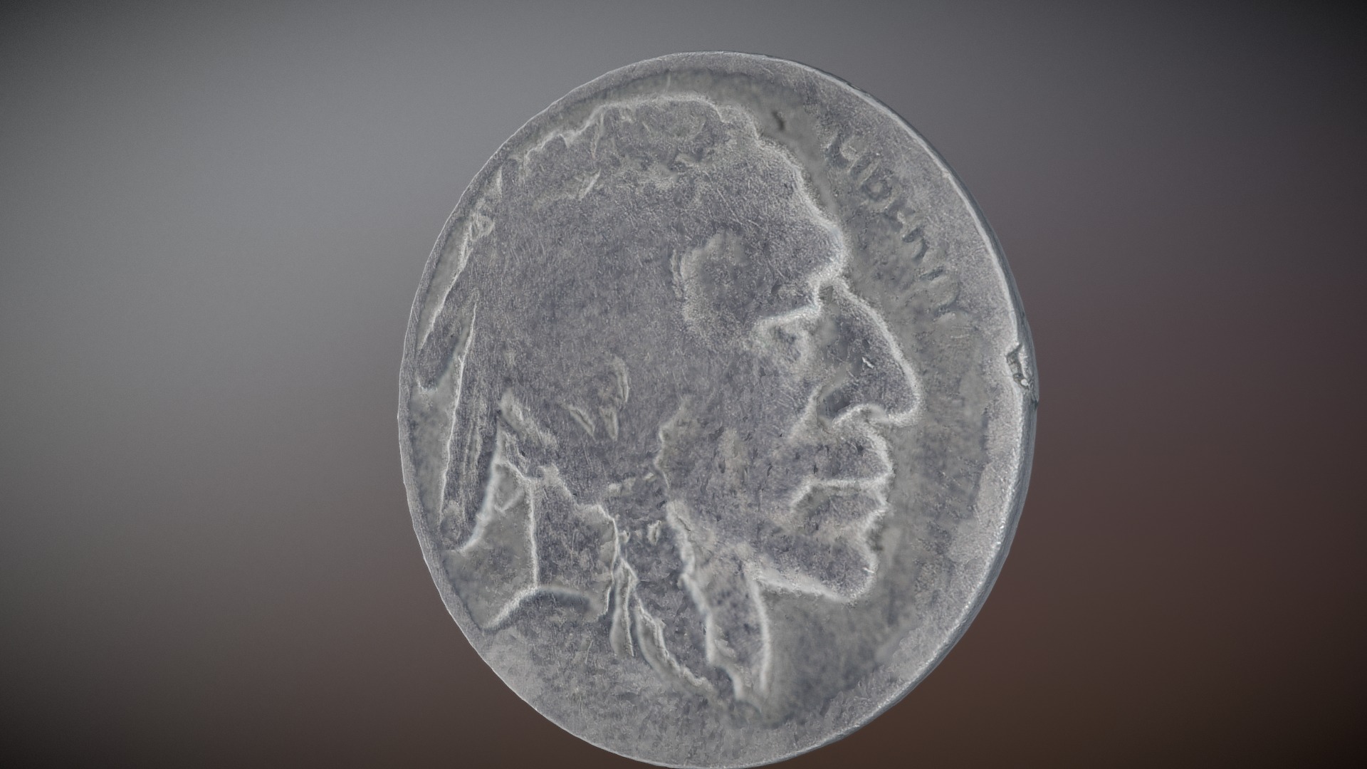 3D model US Buffalo Nickel - This is a 3D model of the US Buffalo Nickel. The 3D model is about a close up of the moon.