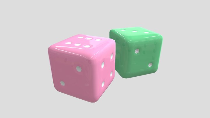 Glass Dices 3D Model