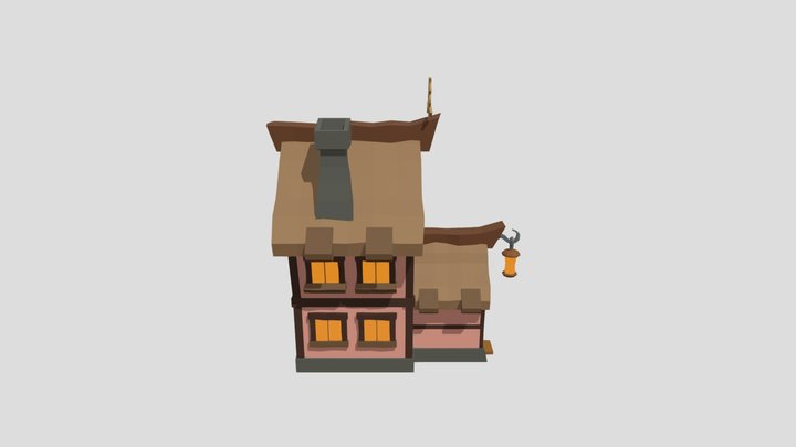 Stylized Fantasy House Low-Poly | Game Ready 3D Model