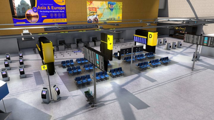 Airport Check In 3D Model