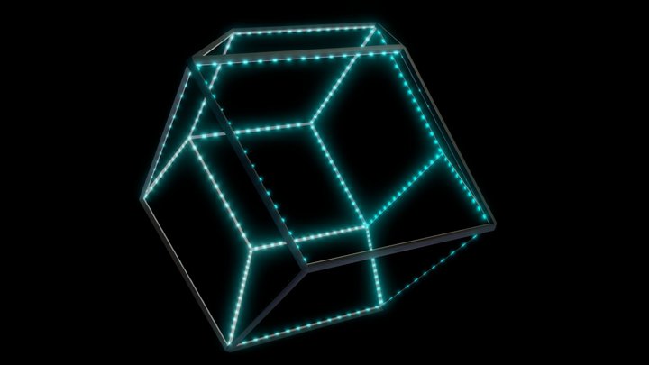 Rhombic Dodecahedron LED Frame 3D Model