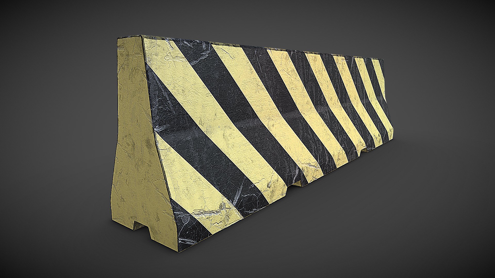 A concrete road barrier. - 3D model by Valger [454f868] - Sketchfab