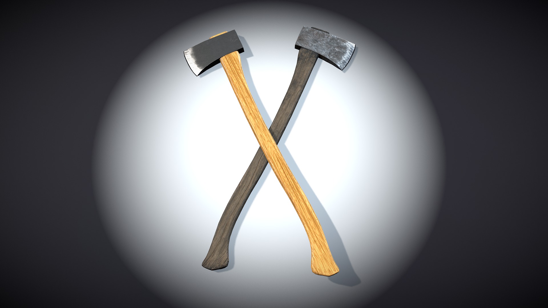 3D model Axe - This is a 3D model of the Axe. The 3D model is about a wooden spoon on a white plate.