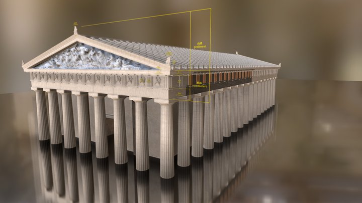 Greek Doric temple 希腊多立克神庙 (Blender) 3D Model