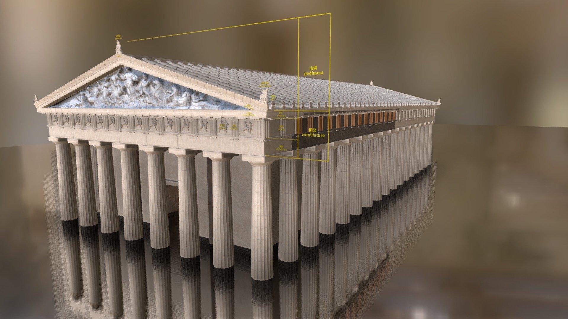 Greek Doric temple 希腊多立克神庙 (Blender) - Download Free 3D model by ...