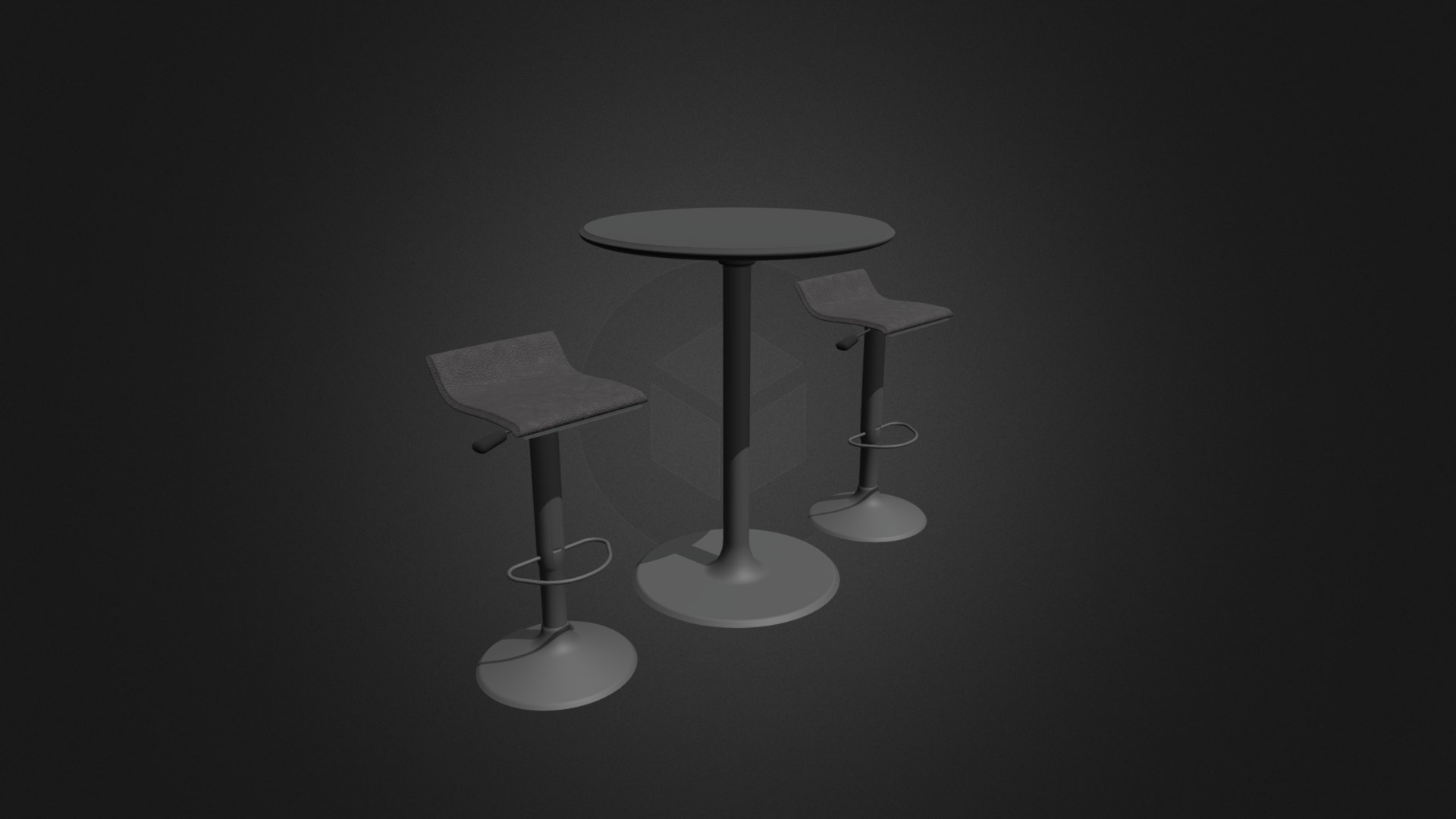 3D model Bar Table with Stools - This is a 3D model of the Bar Table with Stools. The 3D model is about a group of light bulbs.