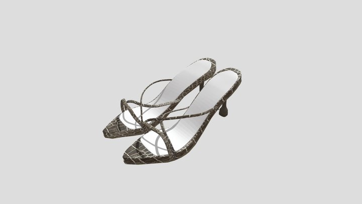 Snake Print Sandals 3D Model