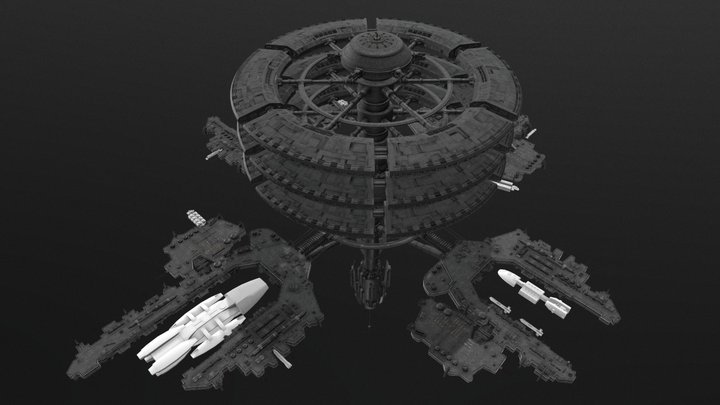 BSG | Daidalos Mobile Shipyard 3D Model