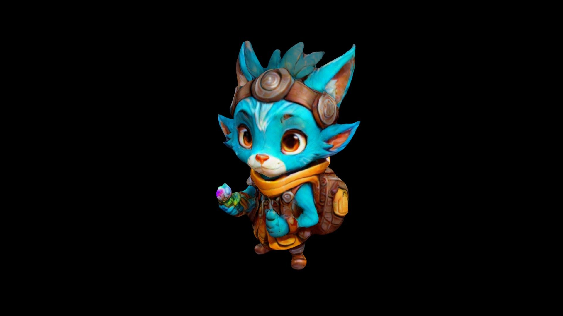 a blue cat dressed as a traveler the cat is wear - Download Free 3D ...