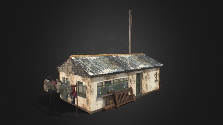 old rural farm house post apocalypse 3D Model