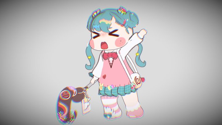 Trickcal Picora - 「烈符・烈車拳」！ 3D Model