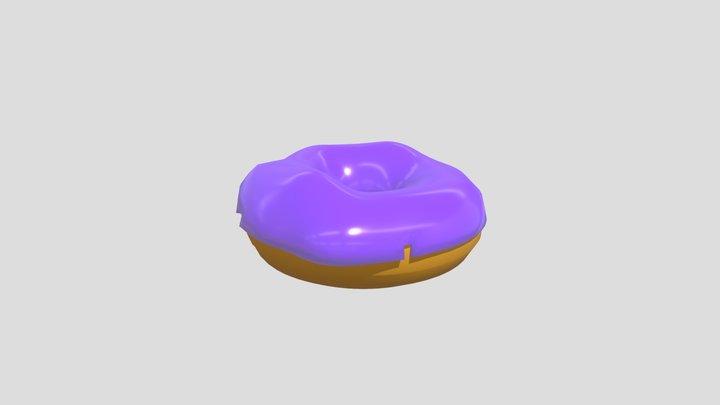 Creme Donut grape 3D Model