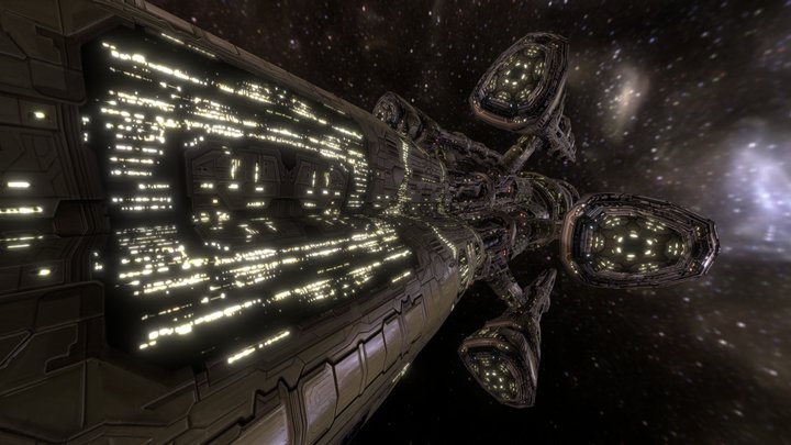 3DRT - Sci-Fi  Battleship - Bereth 3D Model