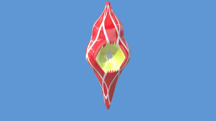 Christmas tree toy glass red flame 3D Model