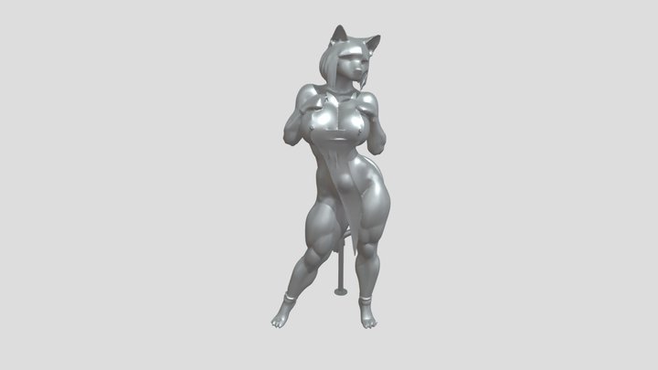 Anthropomorphic feline character 3D Model