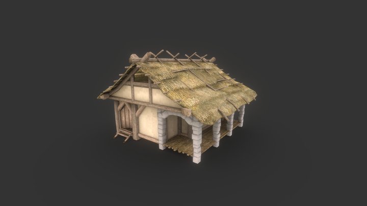 Medieval house bake test 3D Model