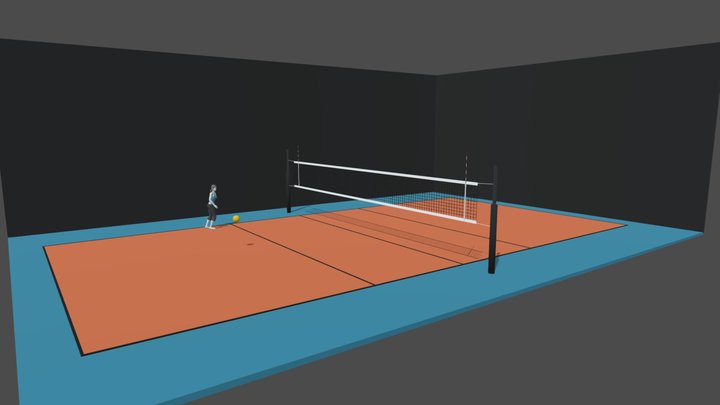 Volleyball - frontaler Angriffsschlag 3D Model