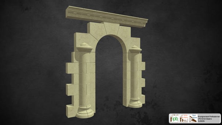Baie à colonnes engagées 3D Model