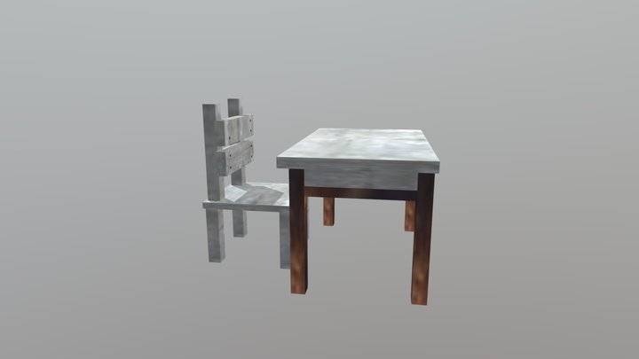 Student Desk 3D Model