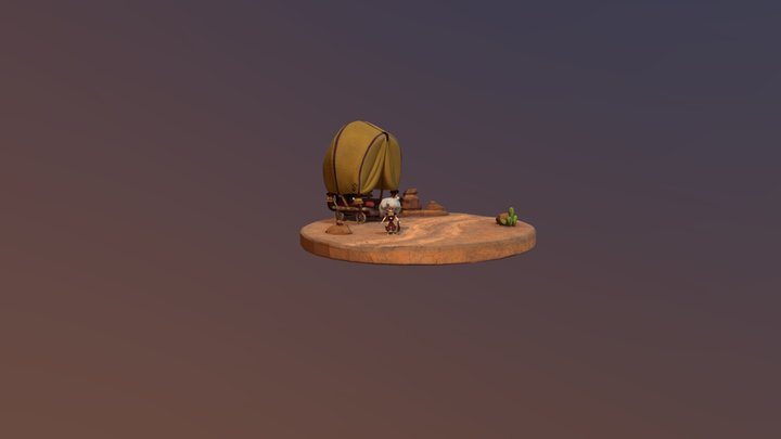 Taro - Character and carriage concept 3D Model