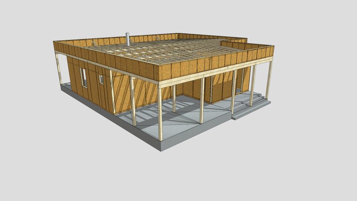 C2101 - 3D модель проекту КД СІП будинку 3D Model