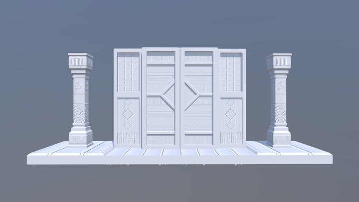 Trim Sheet Test: Door, Beam and Tile 3D Model